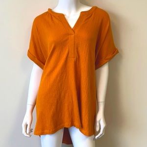 Ava & Viv Short Sleeve Tunic Top Flowy Orange Fall Halloween Size 4X Plus